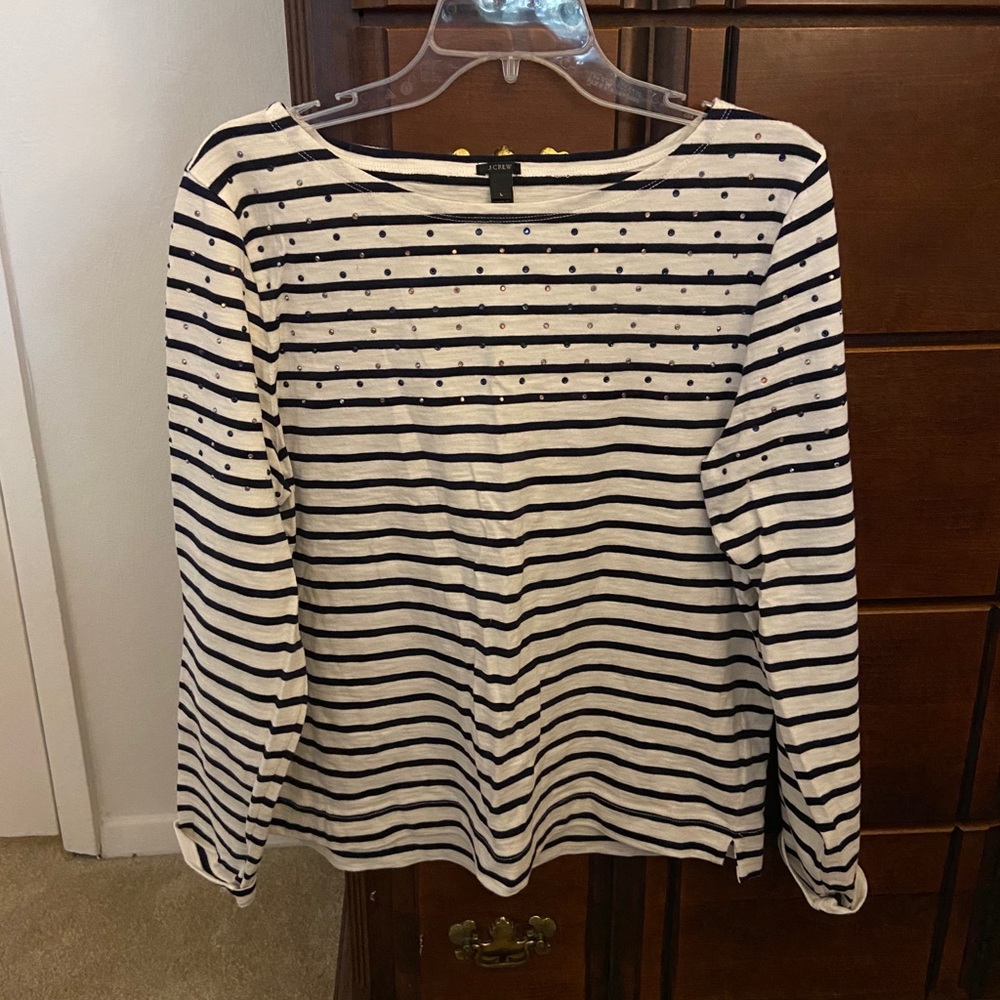 J. Crew Long Sleeve Rhinestone Shirt